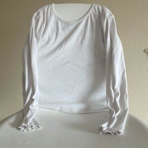 White ruffle long sleeve